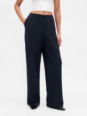 GAP Wide-Leg Elastic Waist Pants in Navy